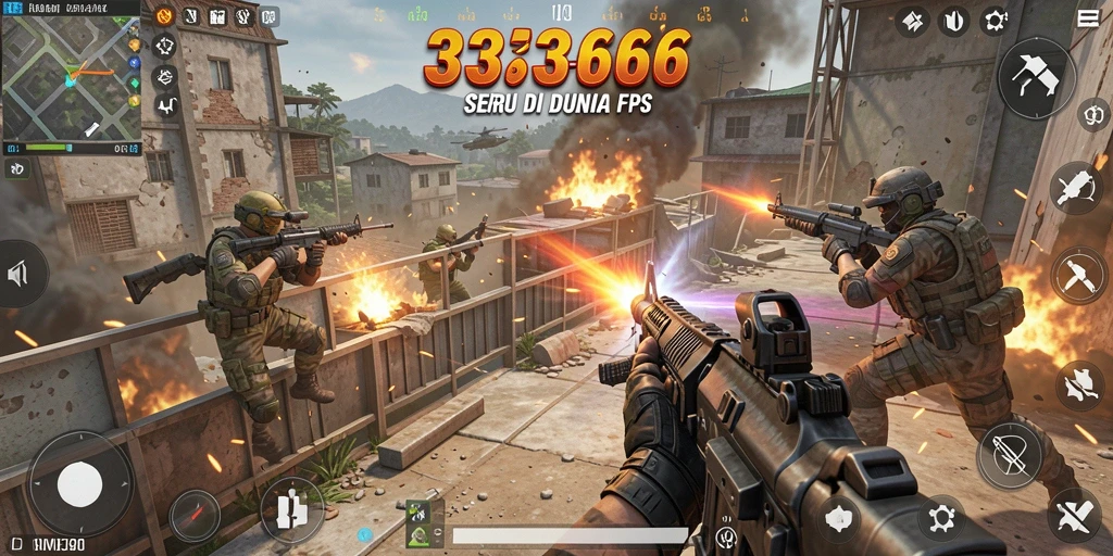 Gameplay mendebarkan di dunia FPS 333666.