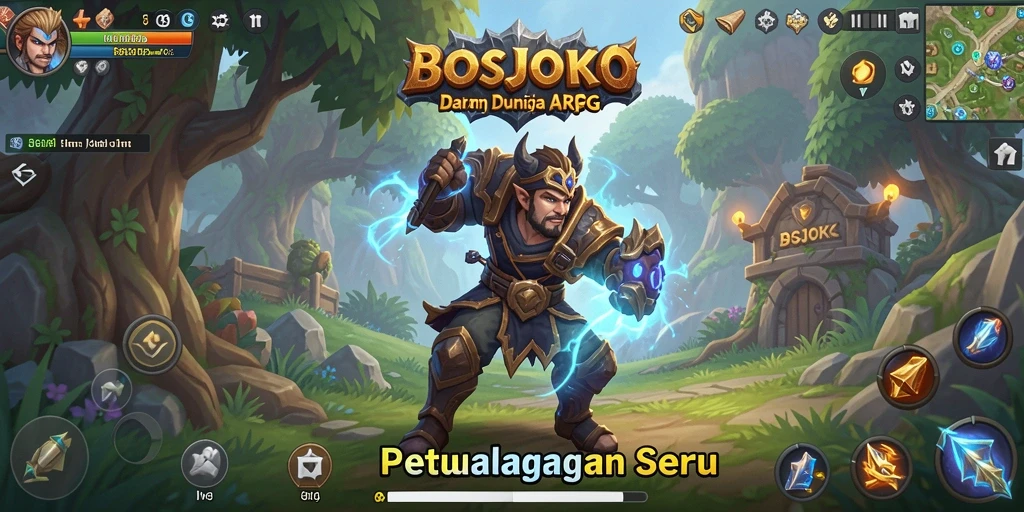 Tampilan gameplay seru dari BOSJOKO dalam dunia ARPG.