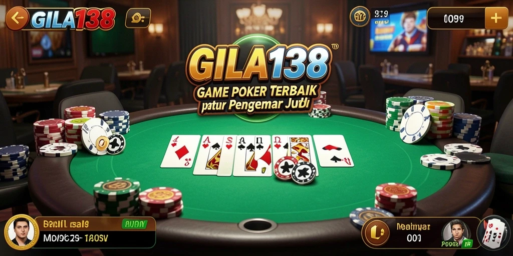 Tangkapan layar utama GILA138 menampilkan gameplay poker yang menarik.