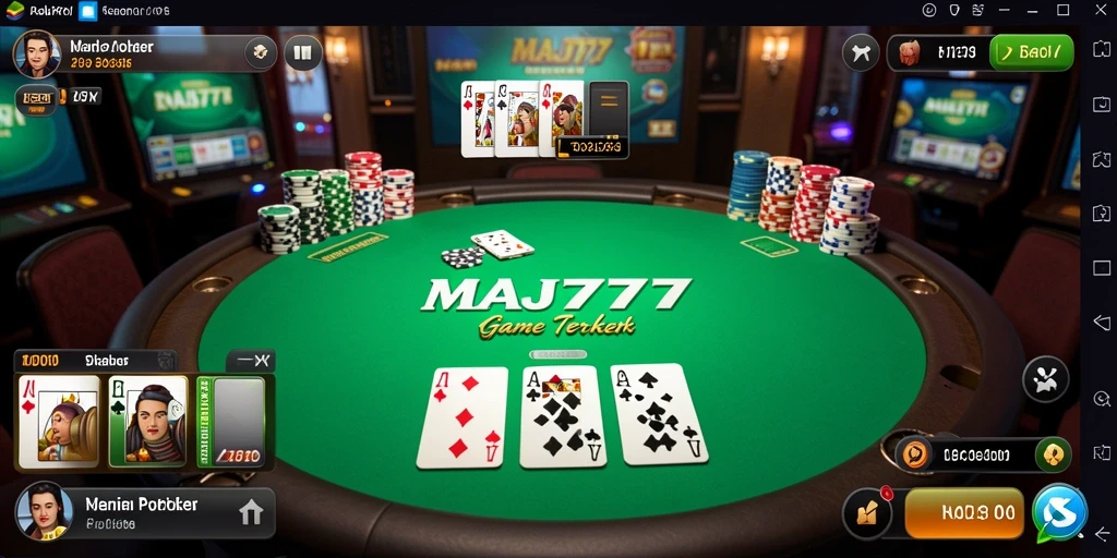 Tampilan gameplay MAJ777 yang mendebarkan dalam permainan poker.