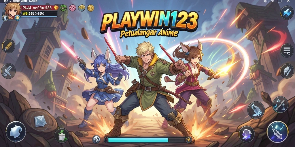 Tangkapan layar yang menunjukkan aksi seru dalam game Anime PLAYWIN123.