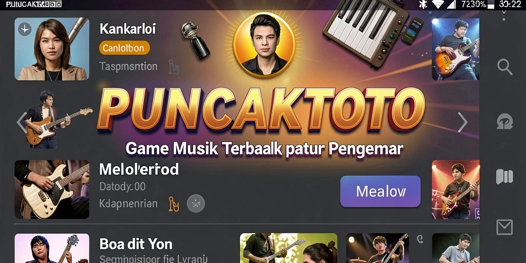 Tampilan gameplay PUNCAKTOTO menunjukkan aksi permainan musik yang seru.