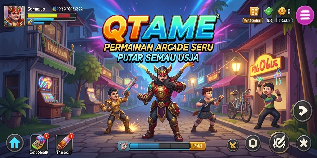Tangkapan layar QTGAME dengan aksi gameplay Arcade yang mendebarkan.